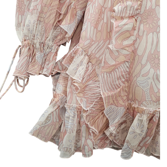 NWT Ted Baker Romper Womens Size 6 Ted Baker Size 2 Irvete Printed Ruffled Boho - Picture 6 of 15